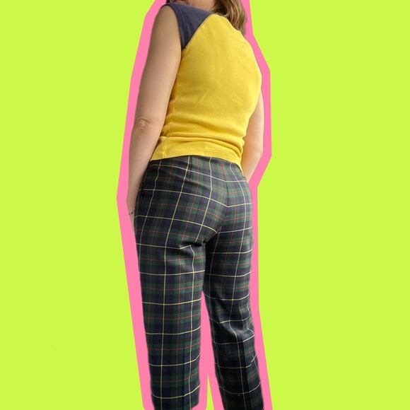 Vintage Escada Wool Plaid Pants - Picture 3 of 10